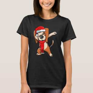T-shirt Dabbing Beagle Noël Costume fête Noël mignonne Noë