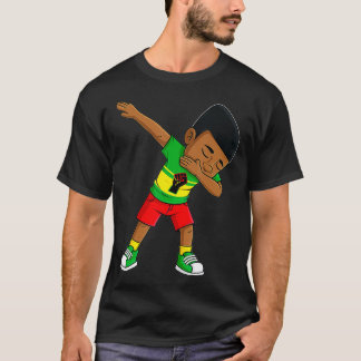 T-shirt Dabbing Black King Junetten Brown Skin Boys Kids