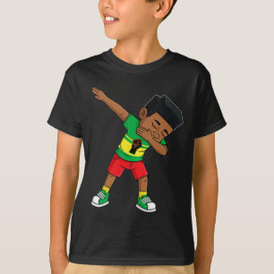 T-shirt Dabbing Black King Junetten Brown Skin Boys Kids
