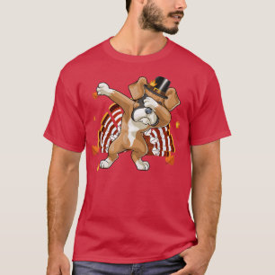 T-shirt Dabbing Boxer Chien Thanksgiving Day Chien Pilgrim