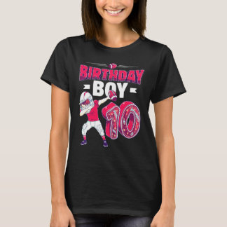 T-shirt Dabbing Boy 10 Year Old American Football 10th Bir