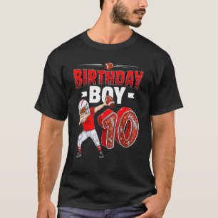 T-shirt Dabbing Boy 10 year Old American Football 10th Bir