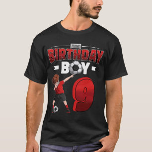 T-shirt Dabbing boy 9 year old Soccer Player 9e anniversai