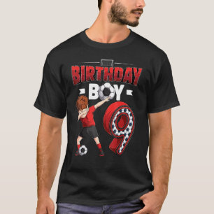 T-shirt Dabbing Boy Joueur de soccer 9 ans 9e anniversaire