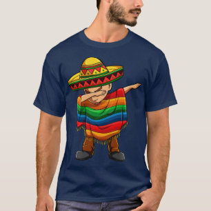 T-shirt Dabbing Boy Mexicain Poncho Cinco de Mayo Sombrero