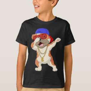 T-shirt Dabbing Buldog Portant Des Parasols Casquettes De