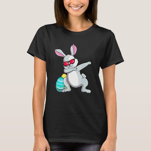 T-shirt Dabbing Bunny Jour de Pâques OEufs de lapin Chasse (Devant)