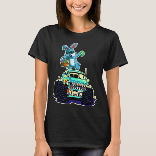 T-shirt Dabbing Bunny Joyeux Monster de Pâques Camion Enfa (Devant)
