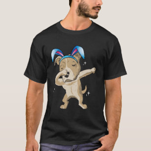 T-shirt Dabbing Bunny Pit Bull Dog Jour de Pâques pour les