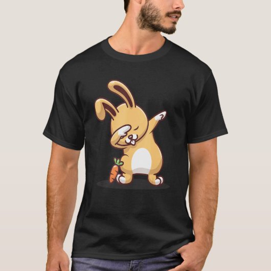 T-shirt Dabbing Bunny with carrot (Devant)