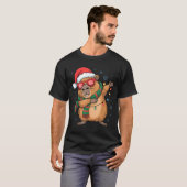 T-shirt Dabbing Capybara Christmas Santa Hat Funny Holiday (Devant entier)