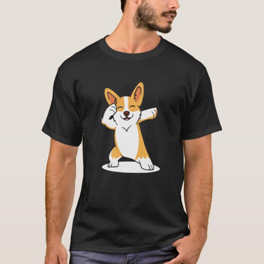 T-shirt Dabbing Cardigan Welsh Corgi Chien Cute Chien race (Devant)