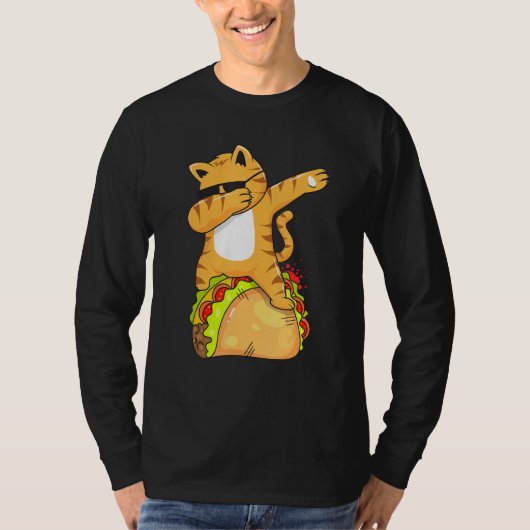 T-shirt Dabbing Chat Avec Sunglass Riding Un Taco (Devant)