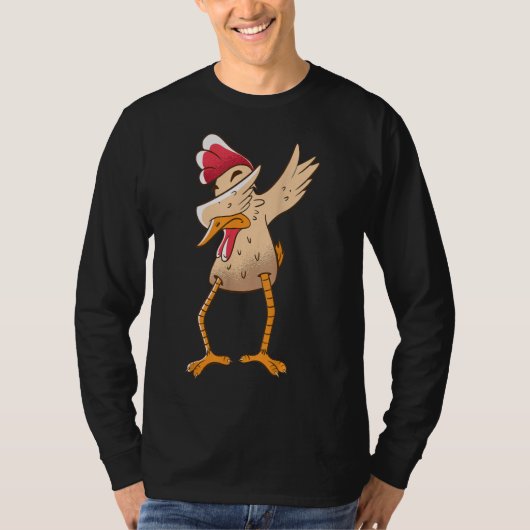 T-shirt Dabbing Chickens Danser Chicken Animal Farmer (Devant)