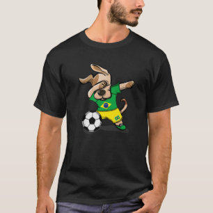 T-shirt Dabbing Chien Brésil Fans de football Jersey Brési