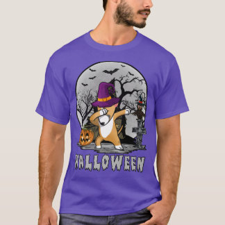 T-shirt Dabbing Chien Halloween Bull Terrier Dab Sorcière 