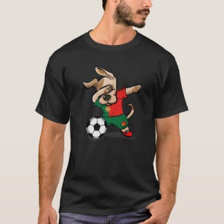 T-shirt Dabbing Chien Portugal Fans de football Jersey Por
