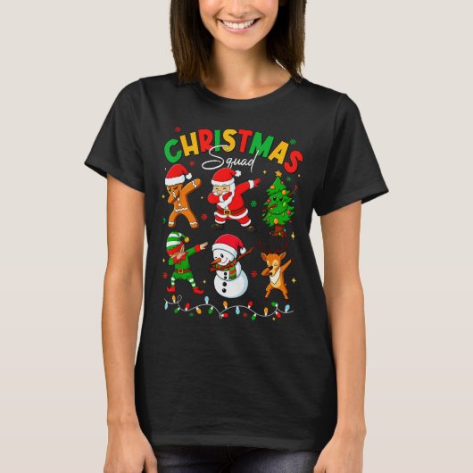 T-shirt Dabbing Christmas Squad Santa Elf Family Matching (Devant)