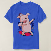 T-shirt Dabbing Cochon Danser ferme Animal rose Piglet (3) (Design devant)