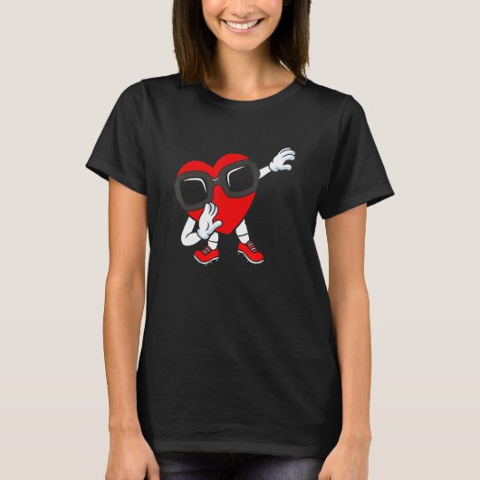 T-shirt Dabbing Coeur Avec Sunglass Valentines Jour Dab Da (Devant)