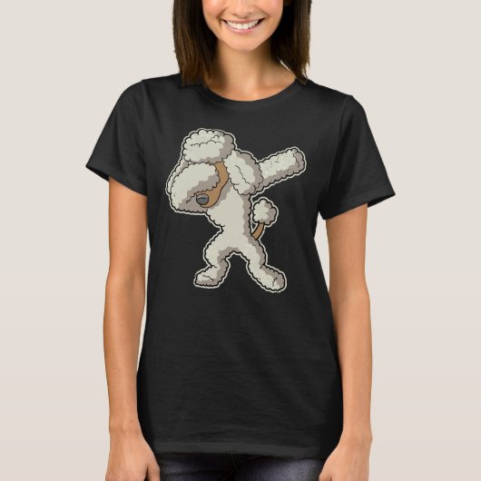 T-shirt Dabbing Cream Poodle Chien (Devant)