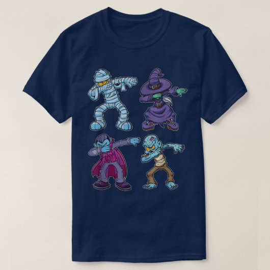 T-shirt Dabbing Dabbing Halloween Squelette Zombie Pompe d (Design devant)