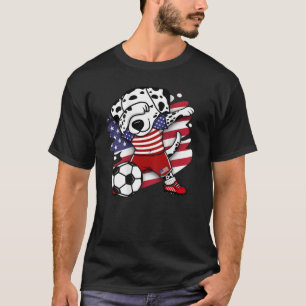 T-shirt Dabbing Dalmatian America Fans de football Jersey