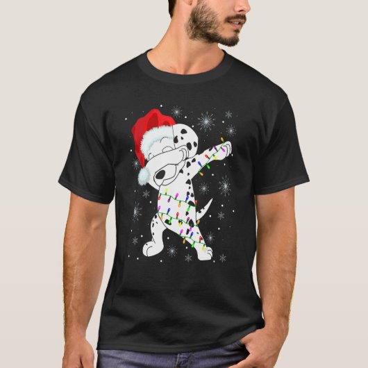 T-shirt Dabbing Dalmatie Chien porter le chapeau du Père N (Devant)