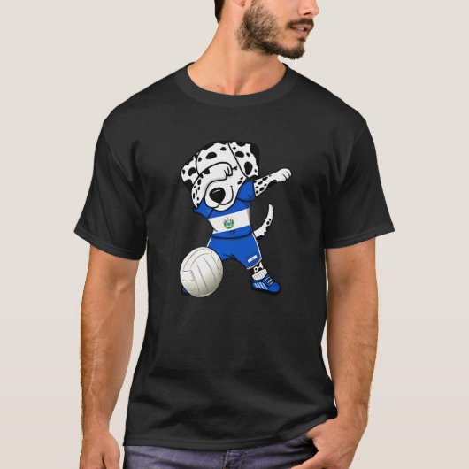 T-shirt Dabbing Dalmatien Chien El Salvador Ventilateurs d (Devant)