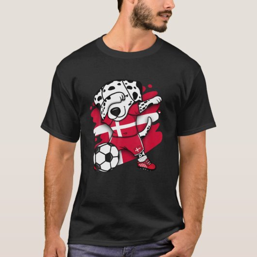 T-shirt Dabbing Dalmatien Danemark Fans de football Jersey (Devant)