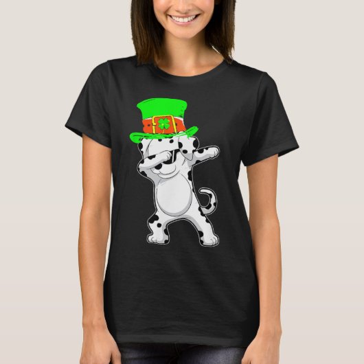 T-shirt Dabbing Dalmation Jour de la Saint Patrick Hommes  (Devant)