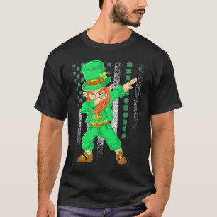 T-shirt Dabbing Dance Shamrock irlandais Jour de la Saint 