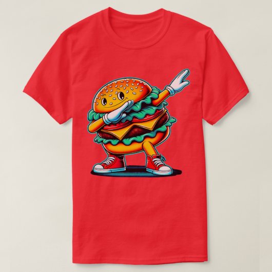 T-shirt Dabbing Dancing Burger Funny Hamburger Alimentatio (Design devant)