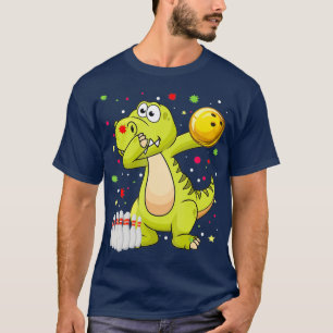 T-shirt Dabbing Dinosaur Bowling Chemises Drôle Bowny Bow