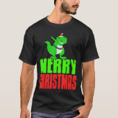 T-shirt Dabbing Dinosaur Merry Christmas Holiday Humor (Devant)