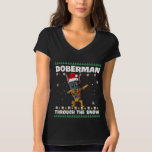 T-shirt Dabbing Doberman Santa Through The Snow Christmas<br><div class="desc">Dabbing Doberman Santa Through The Snow Christmas Kids Boys Girls  395</div>