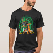 T-shirt Dabbing Doberman St Patrick's Day Rainbow Leprecha (Devant)