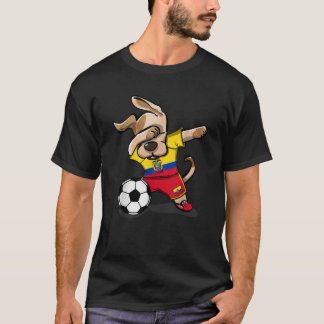 T-shirt Dabbing Dog Ecuador Soccer Ecuadorean Flag Footbal