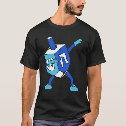 T-shirt Dabbing Dreidel Hanoukka Chanukah Juif Fête P (Devant)