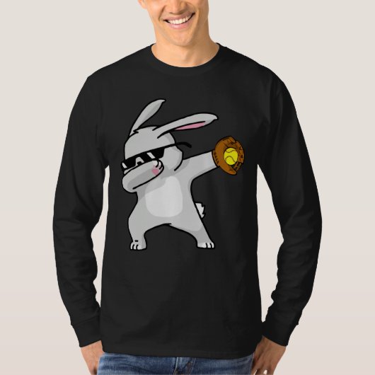 T-shirt Dabbing Easter Bunny Kids Softball Dab Dance (Devant)