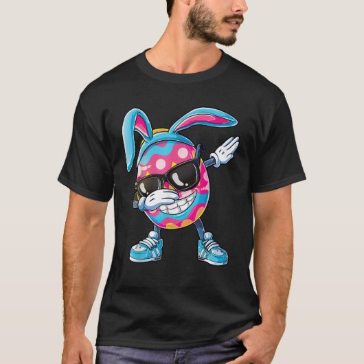 T-shirt Dabbing Easter Egg Boys Enfants Filles Chasse Chas (Devant)