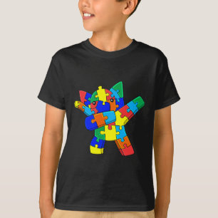T-shirt Dabbing Elephant Puzzle Pièces Autisme Dab Boys Gi