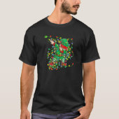 T-shirt Dabbing Elf Claus Christmas Tree Lights Garçons En (Devant)