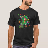 T-shirt Dabbing Elf Claus Christmas Tree Lights Garçons En (Devant)