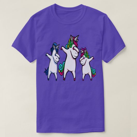 T-shirt Dabbing Famille Unicorn (Design devant)