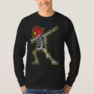 T-shirt Dabbing Firefighter Squelette Cool Effrayant Hallo