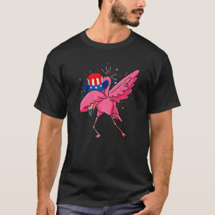 T-shirt Dabbing Flamant rose & Oncle Sam Casquette America
