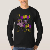 T-shirt Dabbing Flamingo It's Mardi Gras Y'all  Carnival P (Devant)