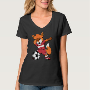 T-shirt Dabbing Fox Lettonie Fans de football Jersey Pied