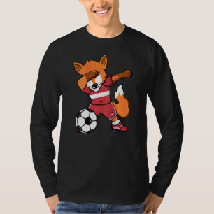 T-shirt Dabbing Fox Lettonie Fans de football Jersey Pied